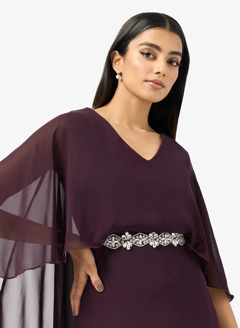 Khizana  A-line Dress With Cape for Women | Best Price UAE